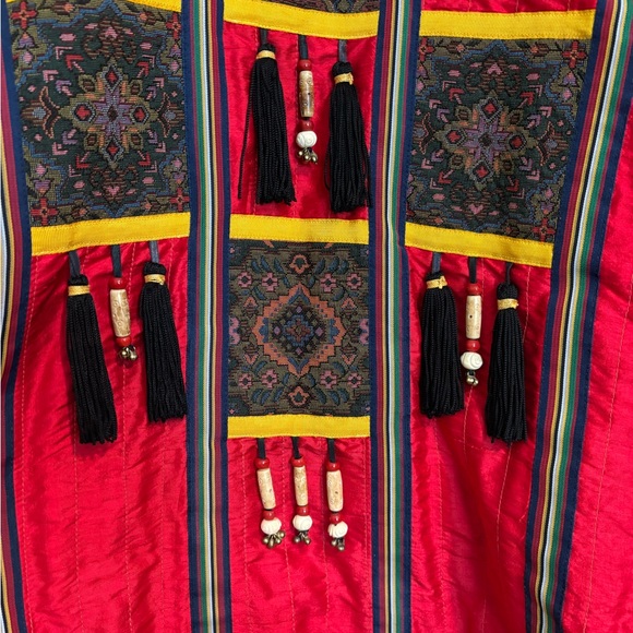 Bold Red and Yellow Ethnic-Inspired Jacket - Picture 4 of 9